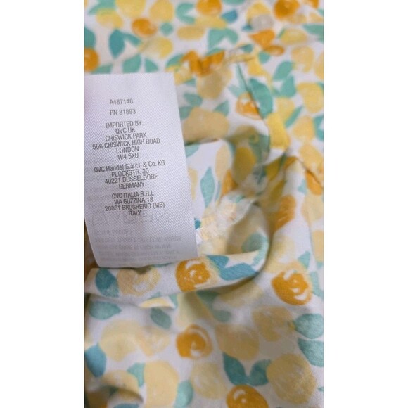 D&Co Size XL Lemon Fruit Print Long Sleeve Button Up Shirt - Picture 9 of 9